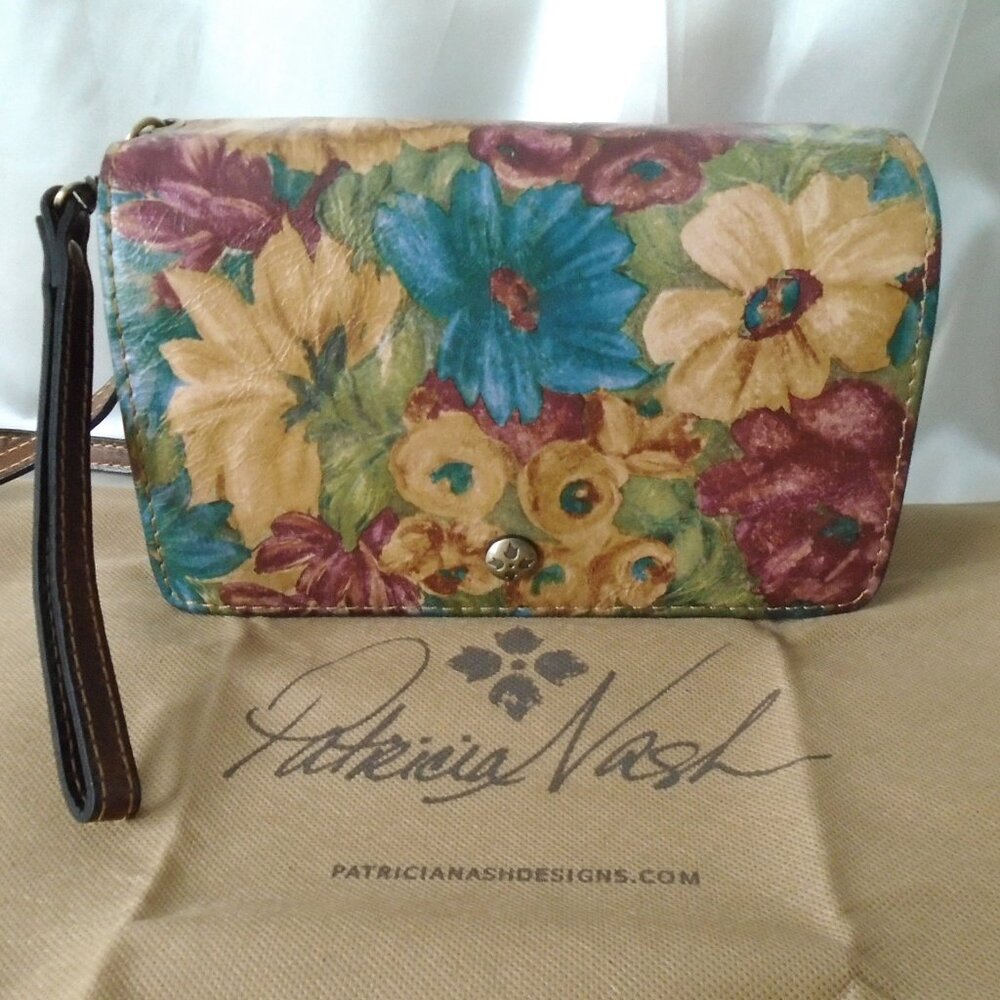 NWT ~ GORGEOUS PATRICIA NASH "FRANCIA" COLORFUL RICH LEATHER CROSSBODY BAG